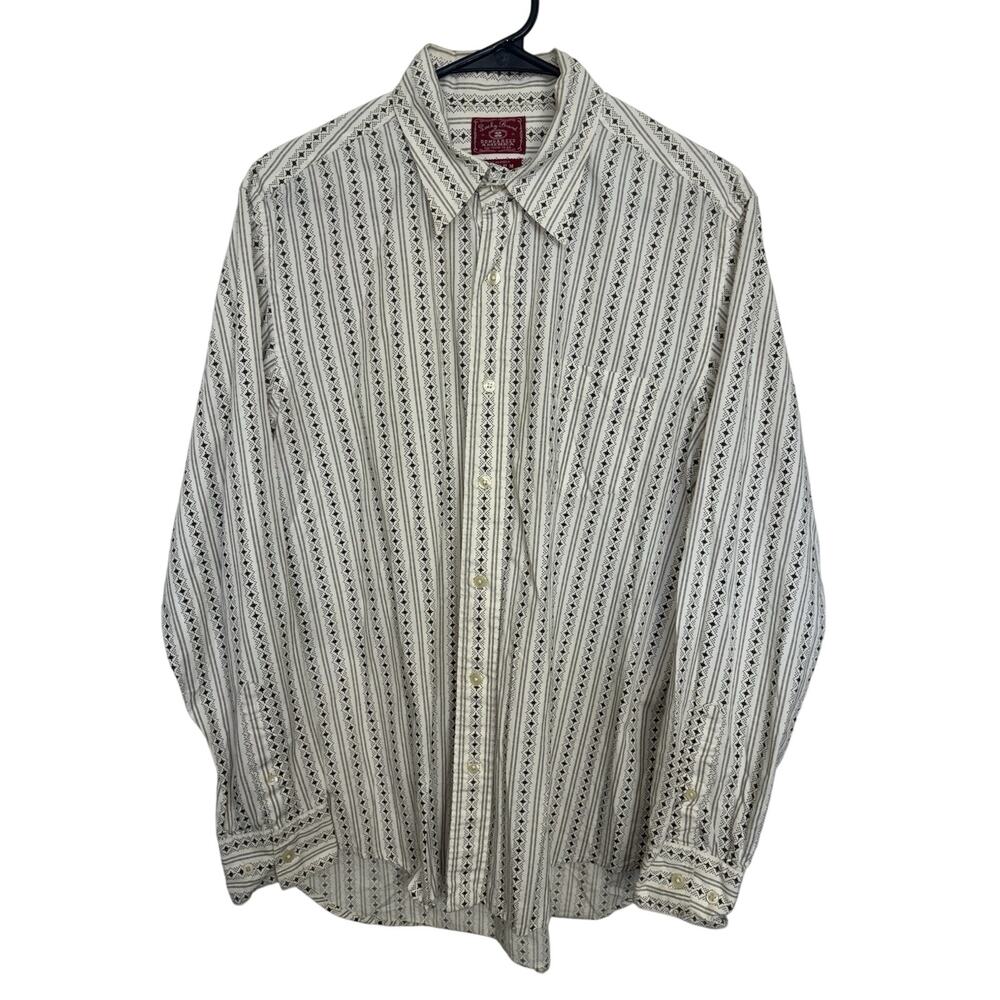 Vtg Lucky Brand Dungarees Aztec Print Button Down Gene Montesano M USA